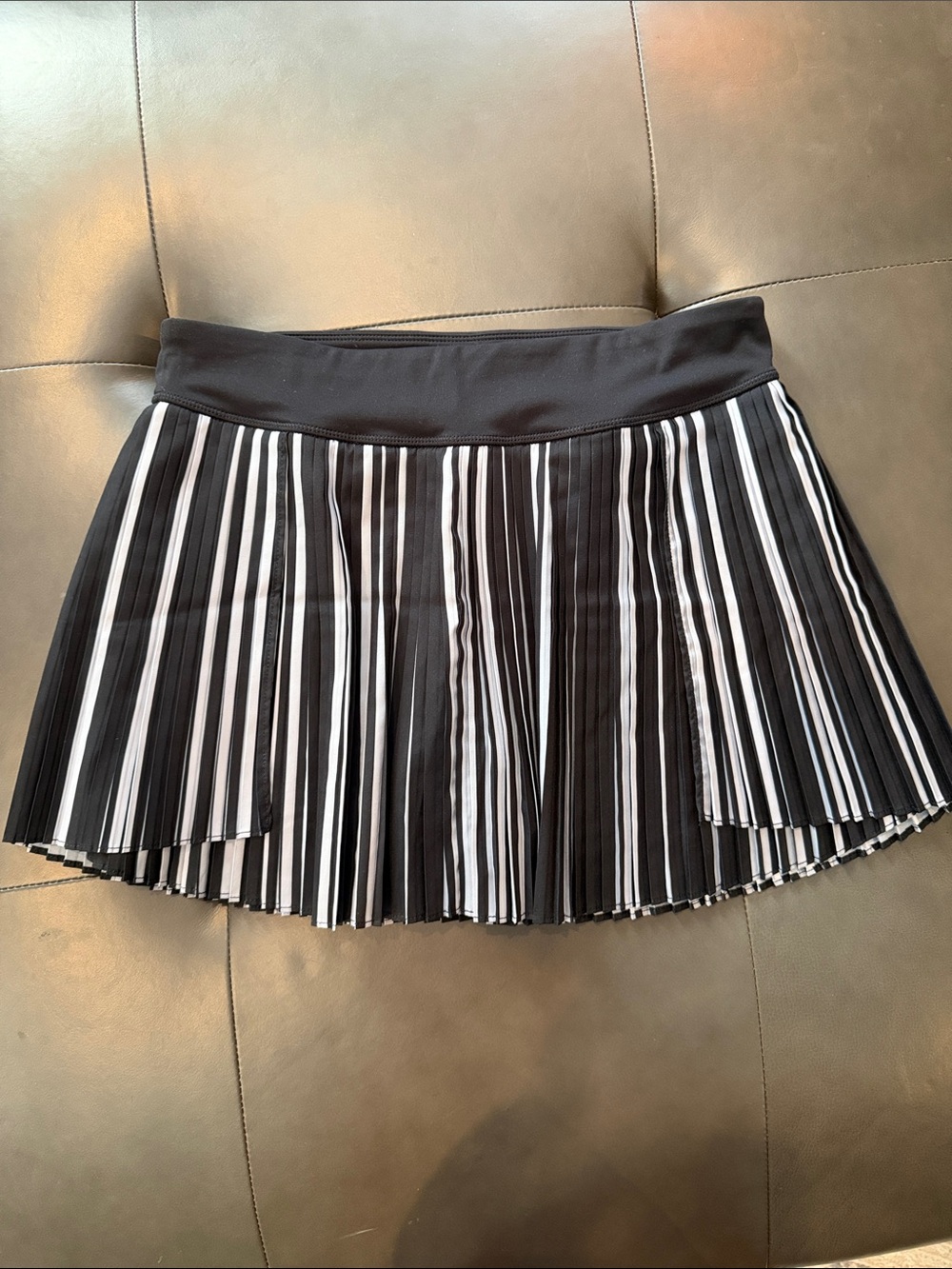 Black and Grey Pleated Mini Skort